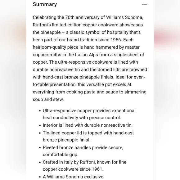 Ruffoni Historia Hammered Copper Stockpot with Pineapple Knob, 7 1/2-Qt - Picture 6 of 16